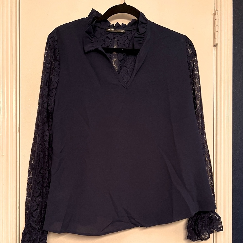Beautiful Shein Navy Lace Top-NWOT